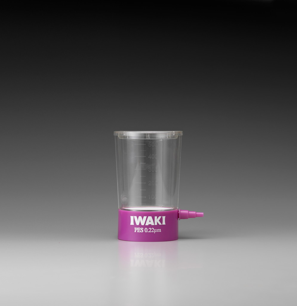 IWAKI ボトルトップフィルター500mL PES 0.22um 45口径 12入 8024-045
